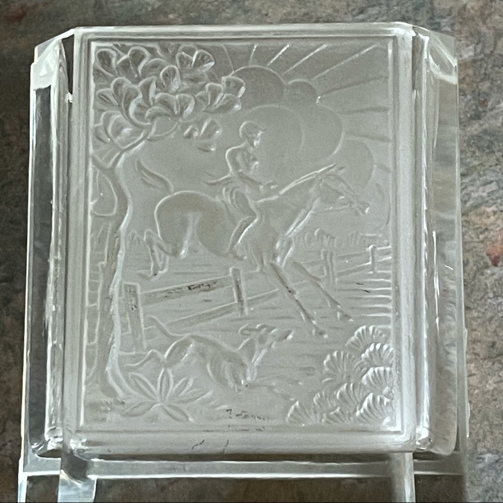 ART DECO CZECH FROSTED CIGARETTE 🚬 HOLDER -EQUESTRIAN 🐎 THEME CIRCA 1935 EUC - Picture 10 of 16